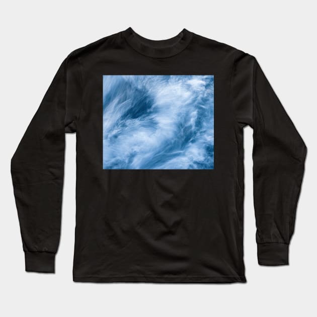 Blue Ocean Waves Long Sleeve T-Shirt by timegraf